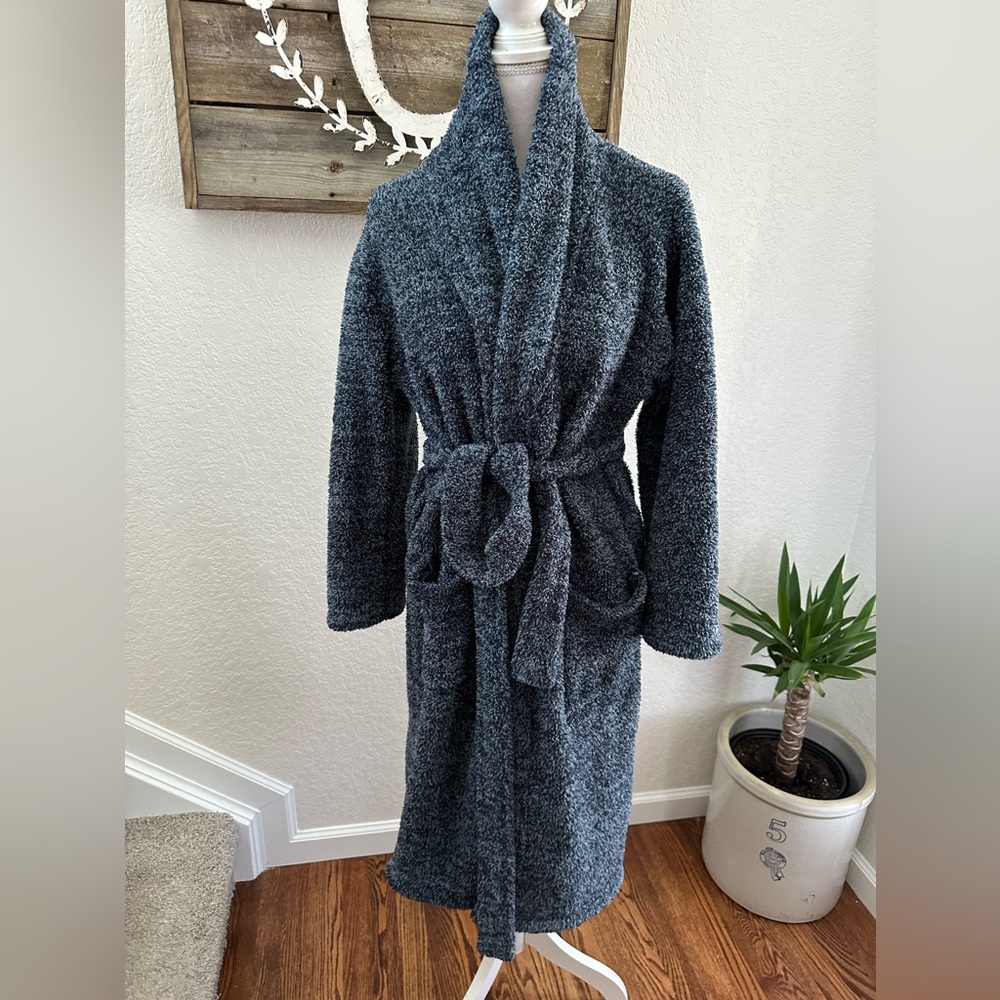 Barefoot Dreams Cozychic blue gray long robe‎ ladies size 1